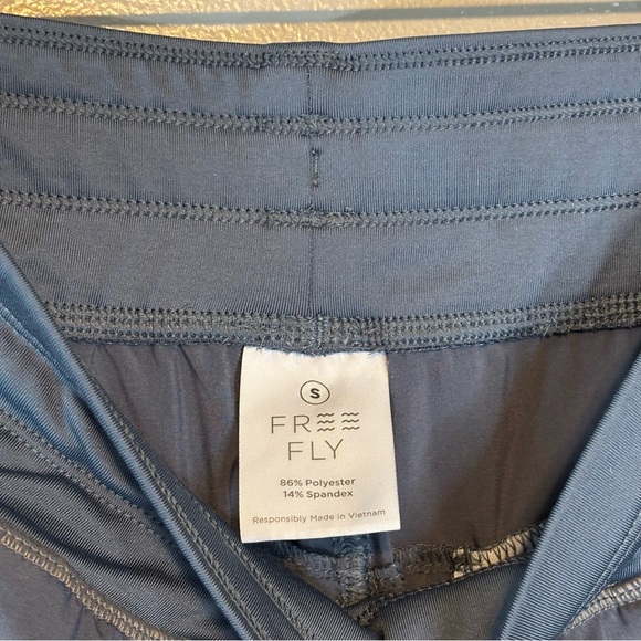 Free Fly Small Pull On Drawstring Waist Performance Pants Zip Pockets Blue - Picture 6 of 6